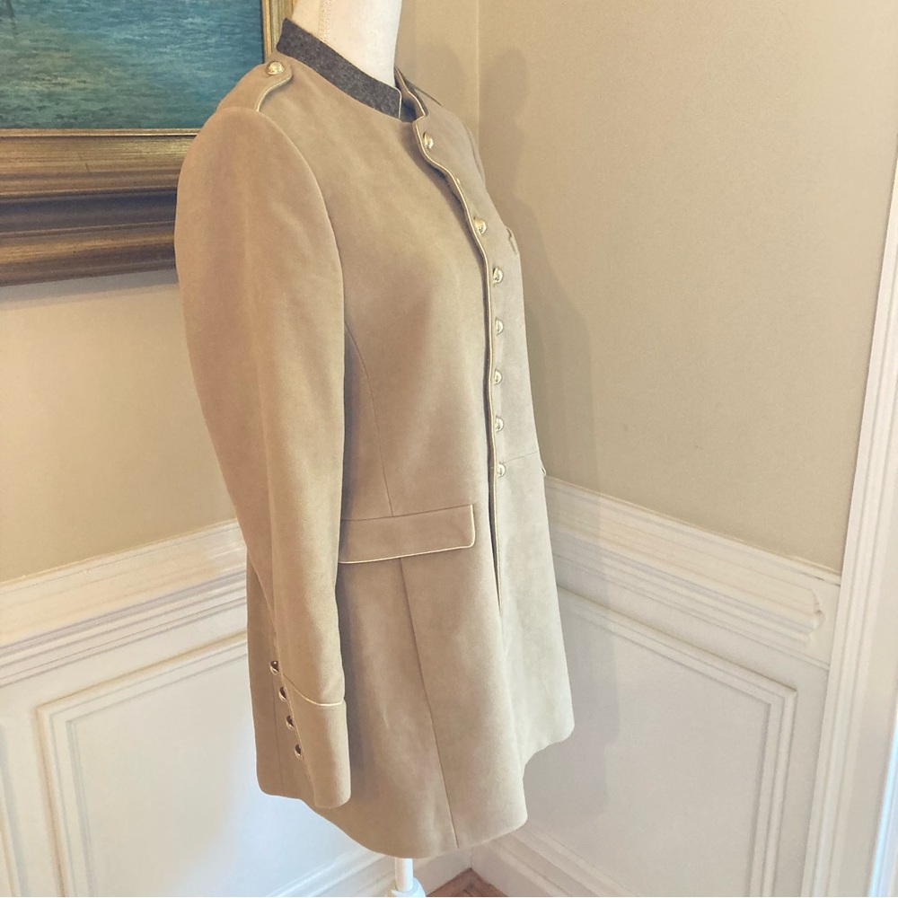 MANGO Camel Tan Velvet Military Jacket - Picture 10 of 11